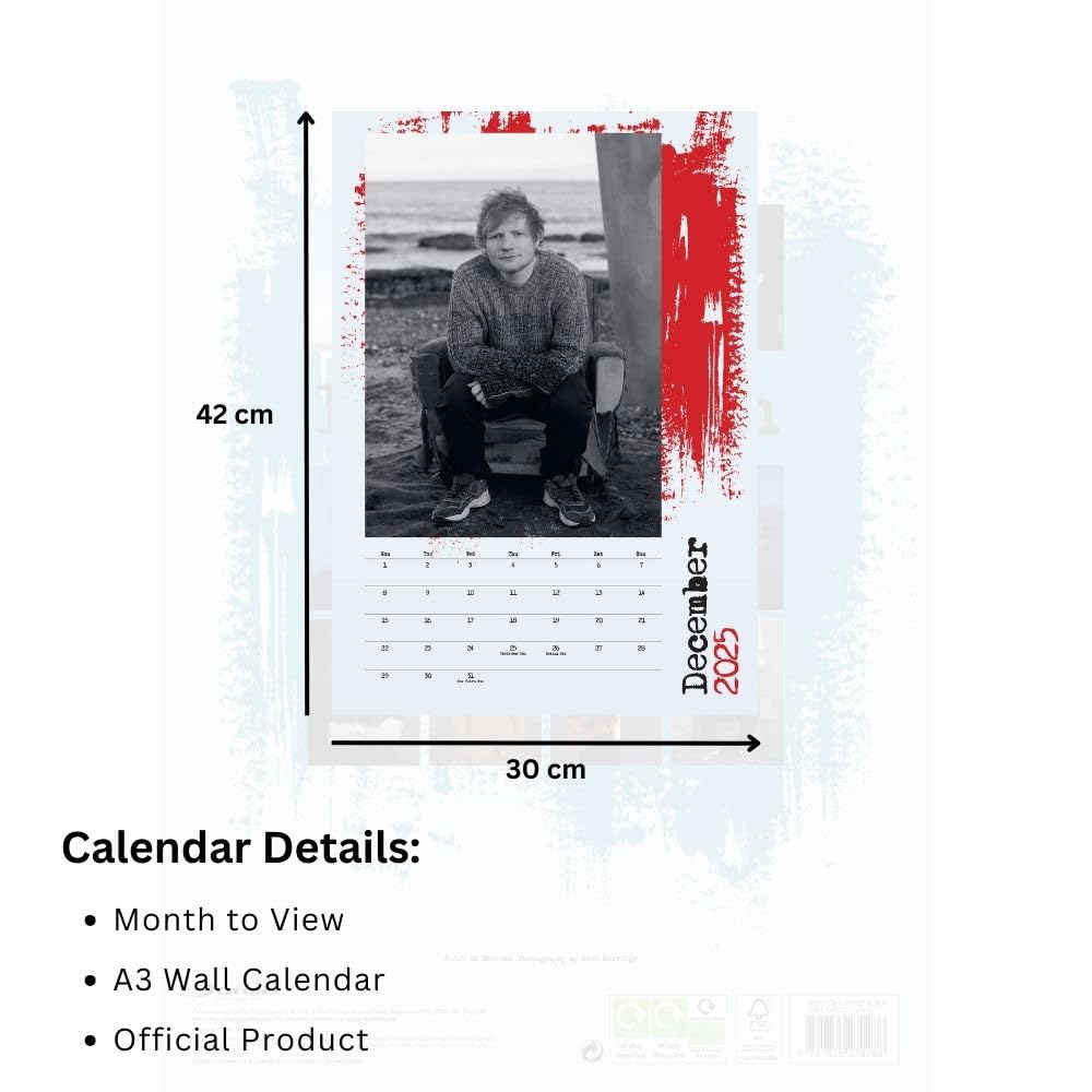 Ed Sheeran A3 2025 Calendar