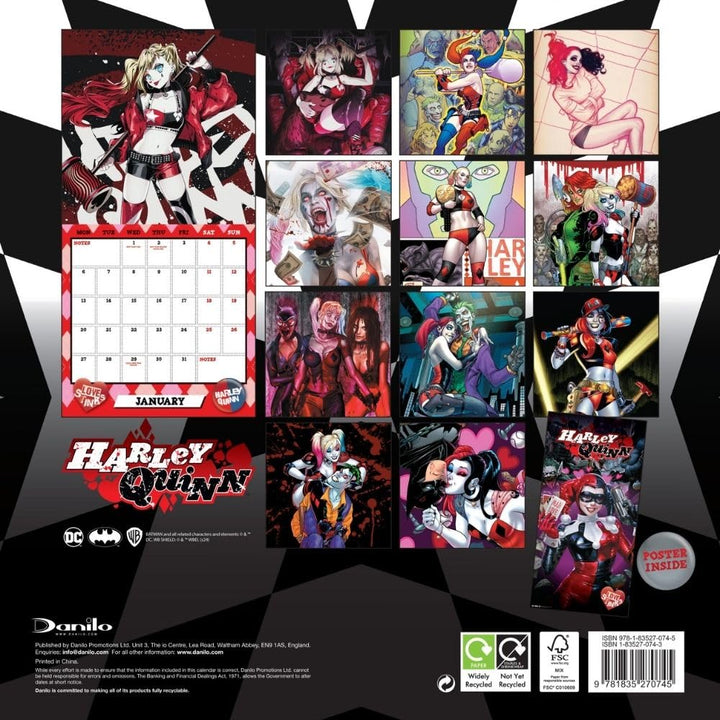 Harley Quinn Square 2025 Calendar