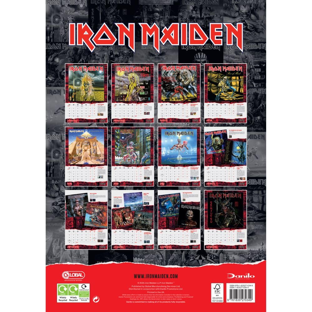 Iron Maiden A3 2025 Calendar