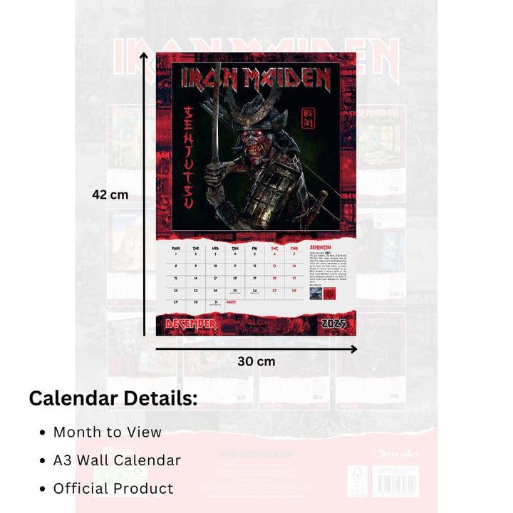 Iron Maiden A3 2025 Calendar