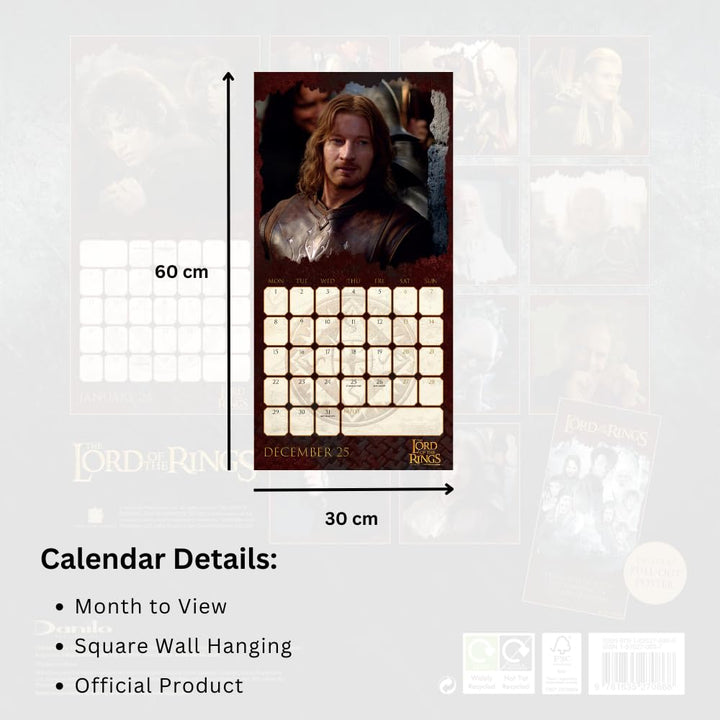 The Lord Of The Rings Square 2025 Calendar