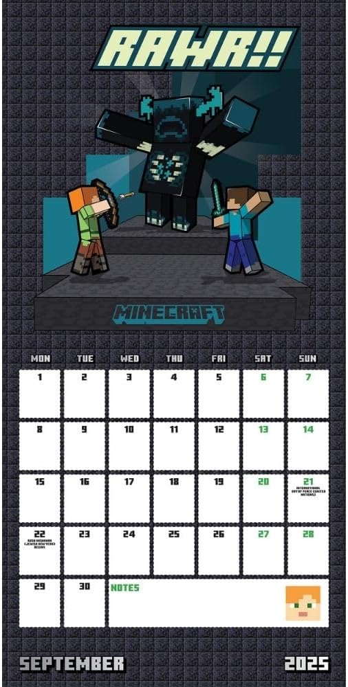 Minecraft Square 2025 Calendar