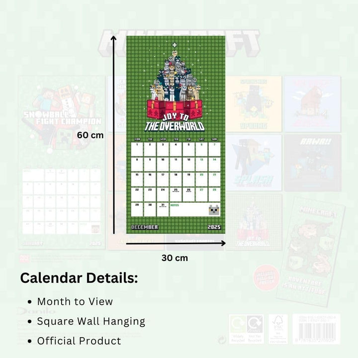 Minecraft Square 2025 Calendar