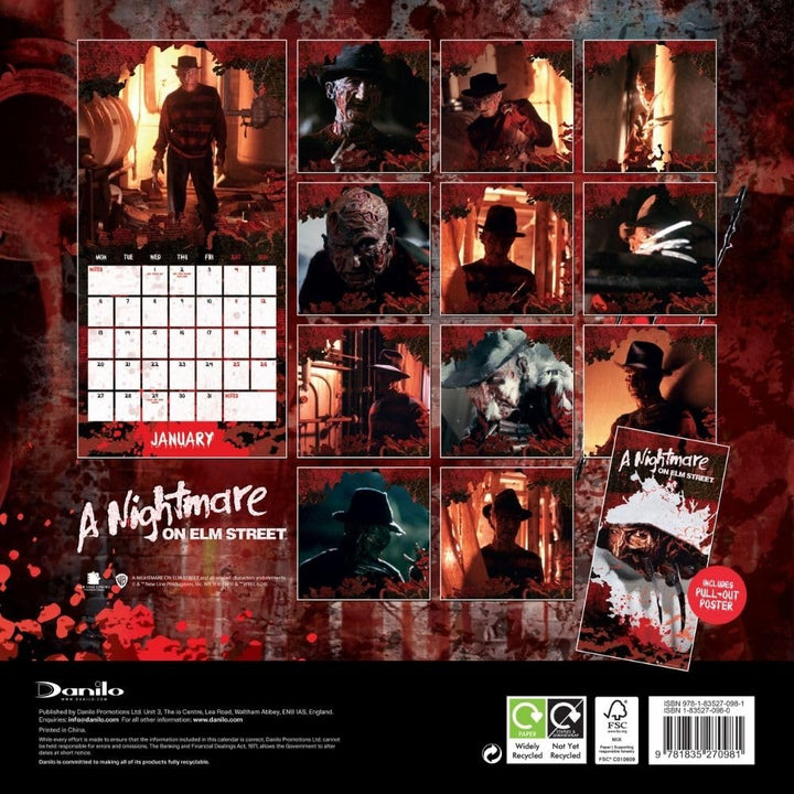 A Nightmare on Elm Street Square 2025 Calendar