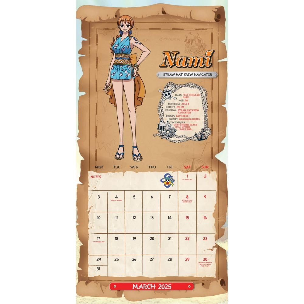 One Piece Square 2025 Calendar