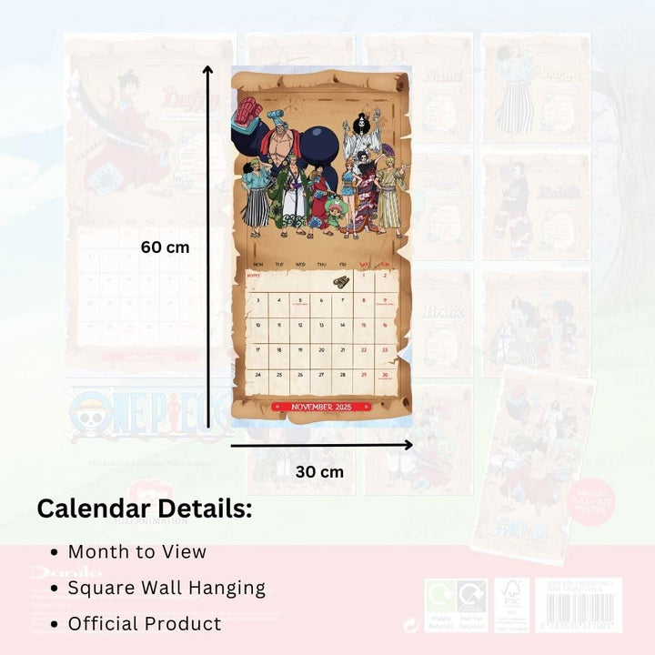 One Piece Square 2025 Calendar