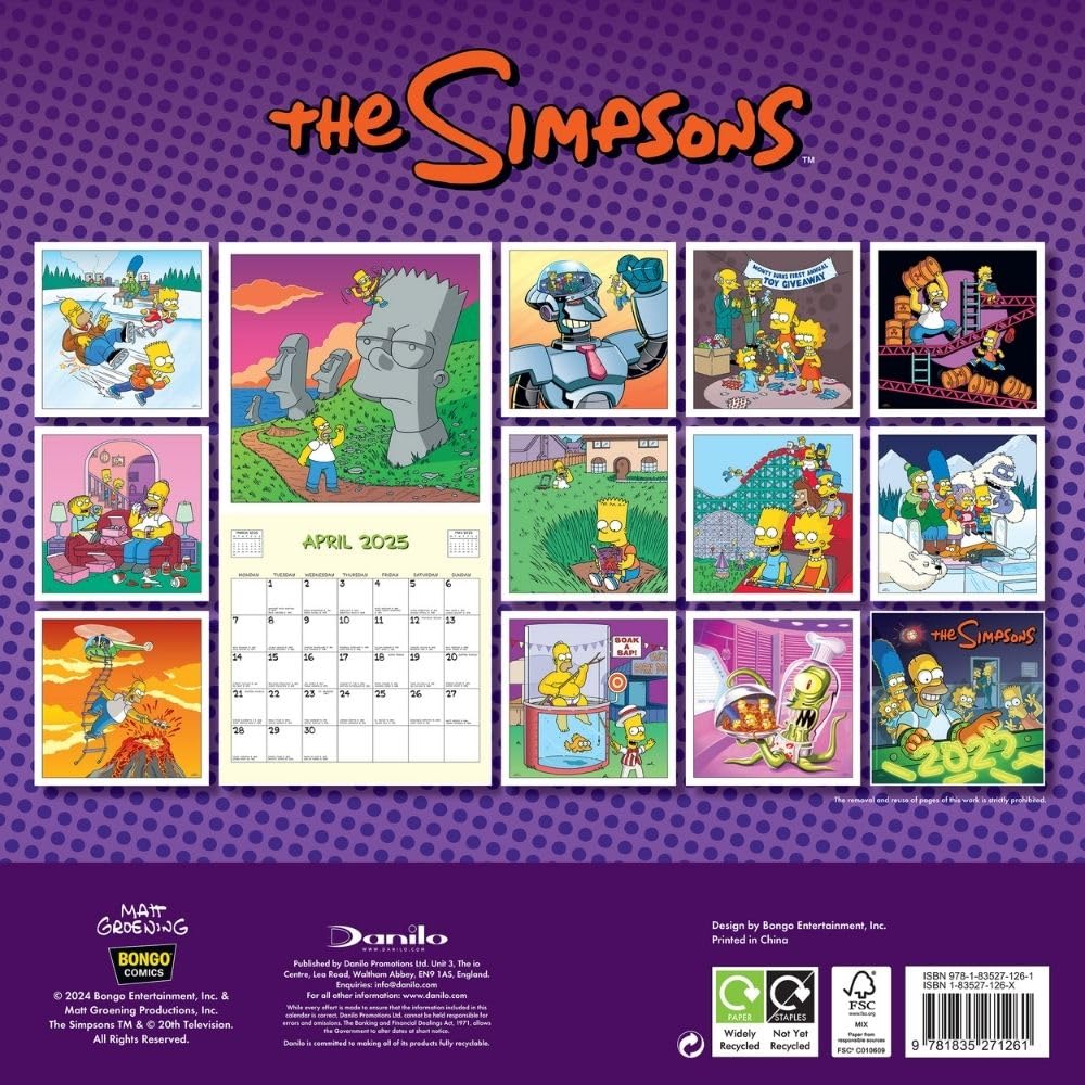 The Simpsons Square 2025 Calendar