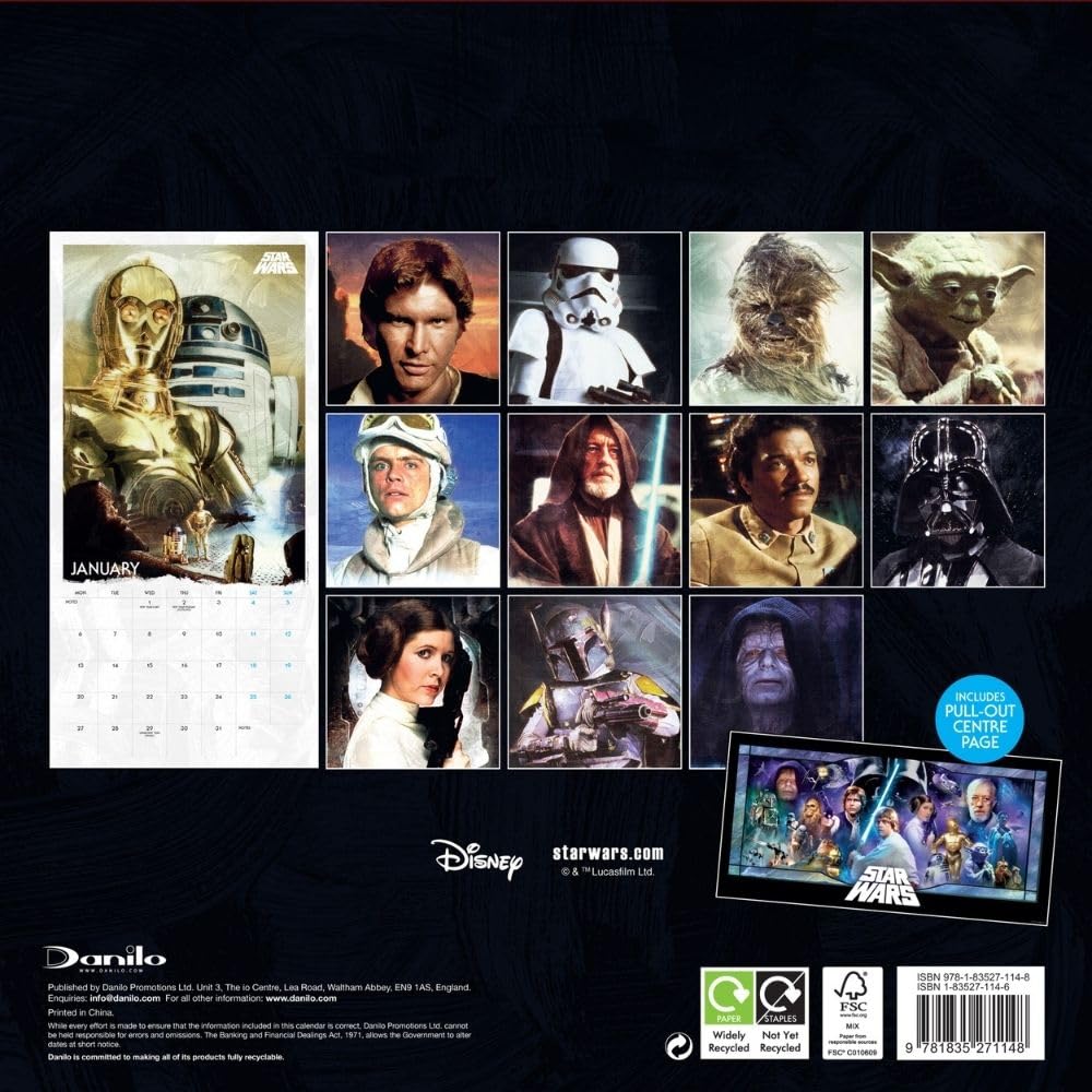 Star Wars Square 2025 Calendar