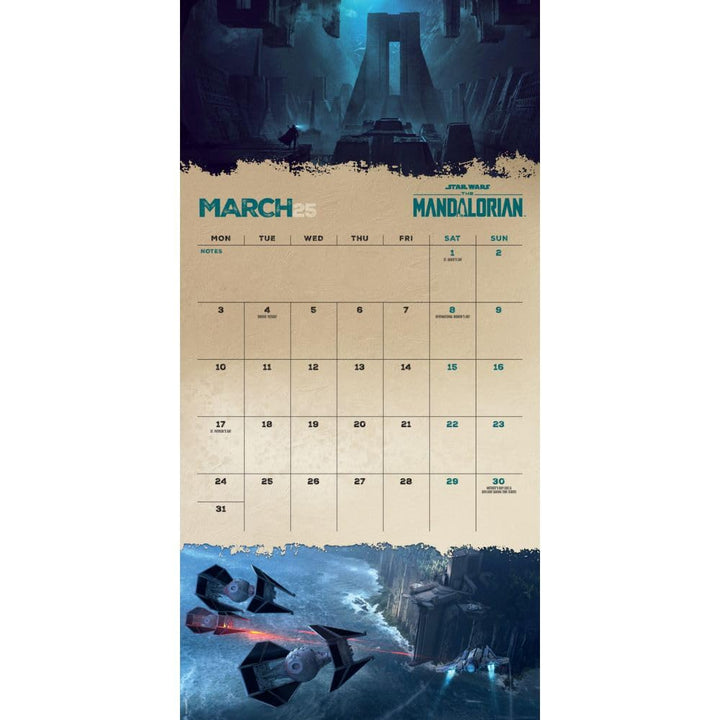 Star Wars The Mandalorian Square 2025 Calendar