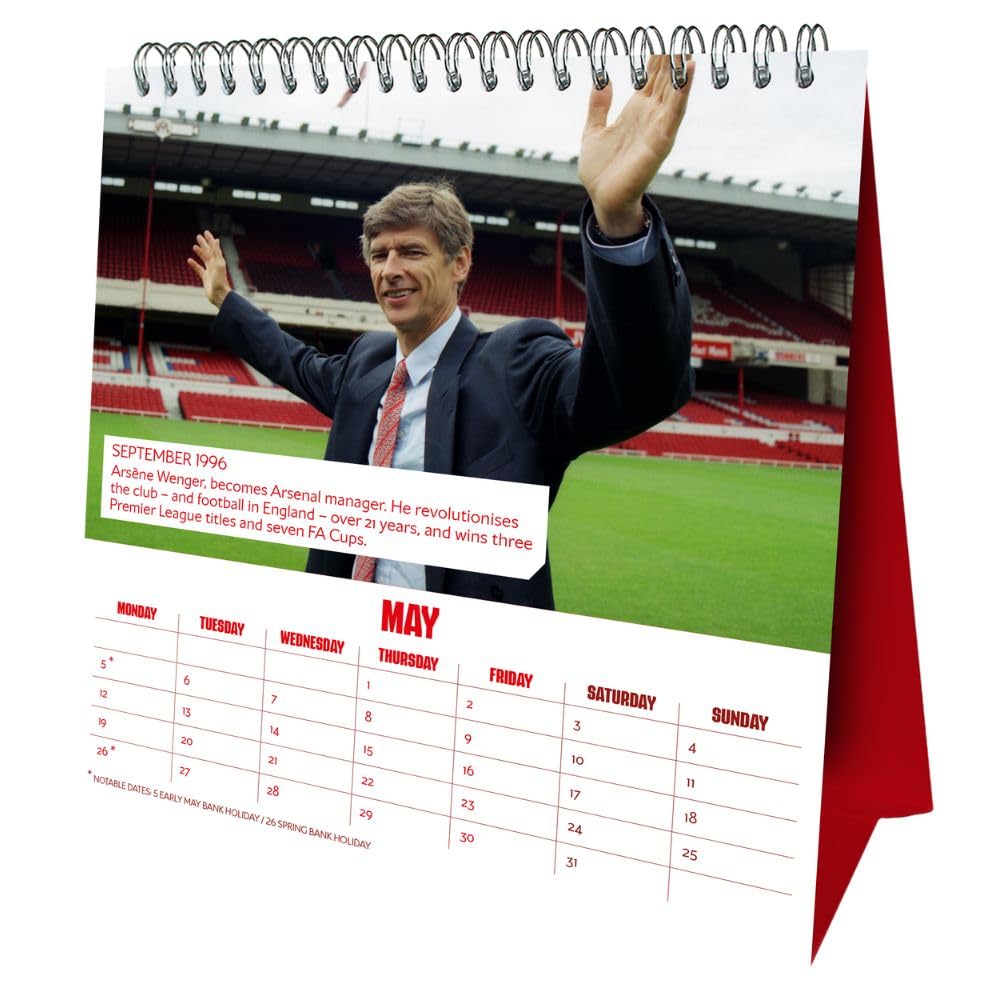 Arsenal FC Desktop 2025 Calendar