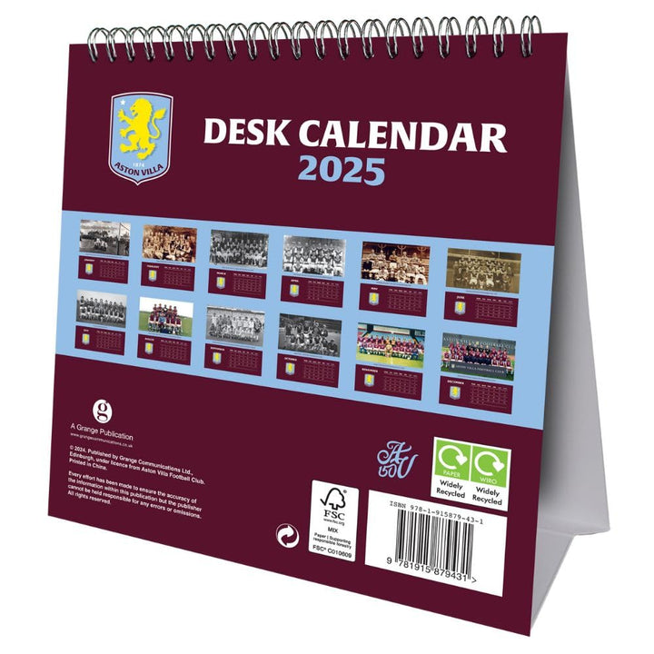 Aston Villa FC Desktop Calendar 2025