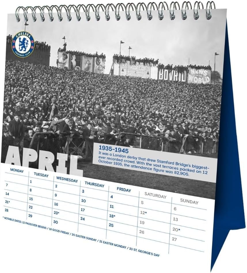 Chelsea FC Desktop 2025 Calendar