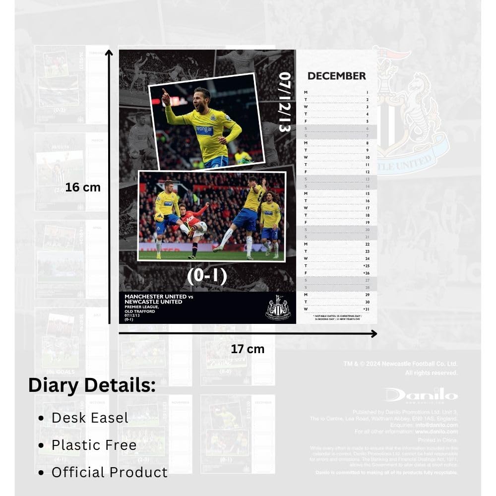 Newcastle United FC Desktop 2025 Calendar