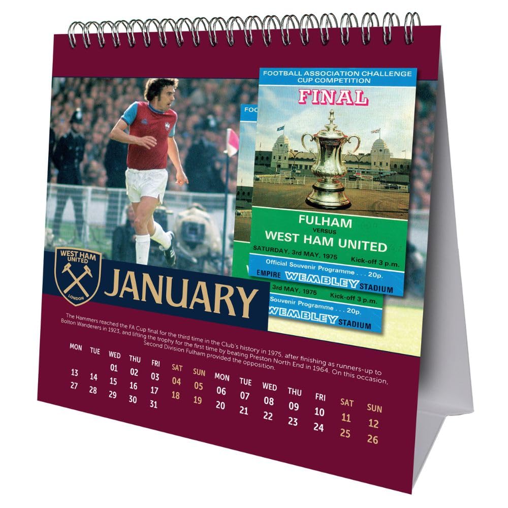 West Ham United FC Desktop 2025 Calendar