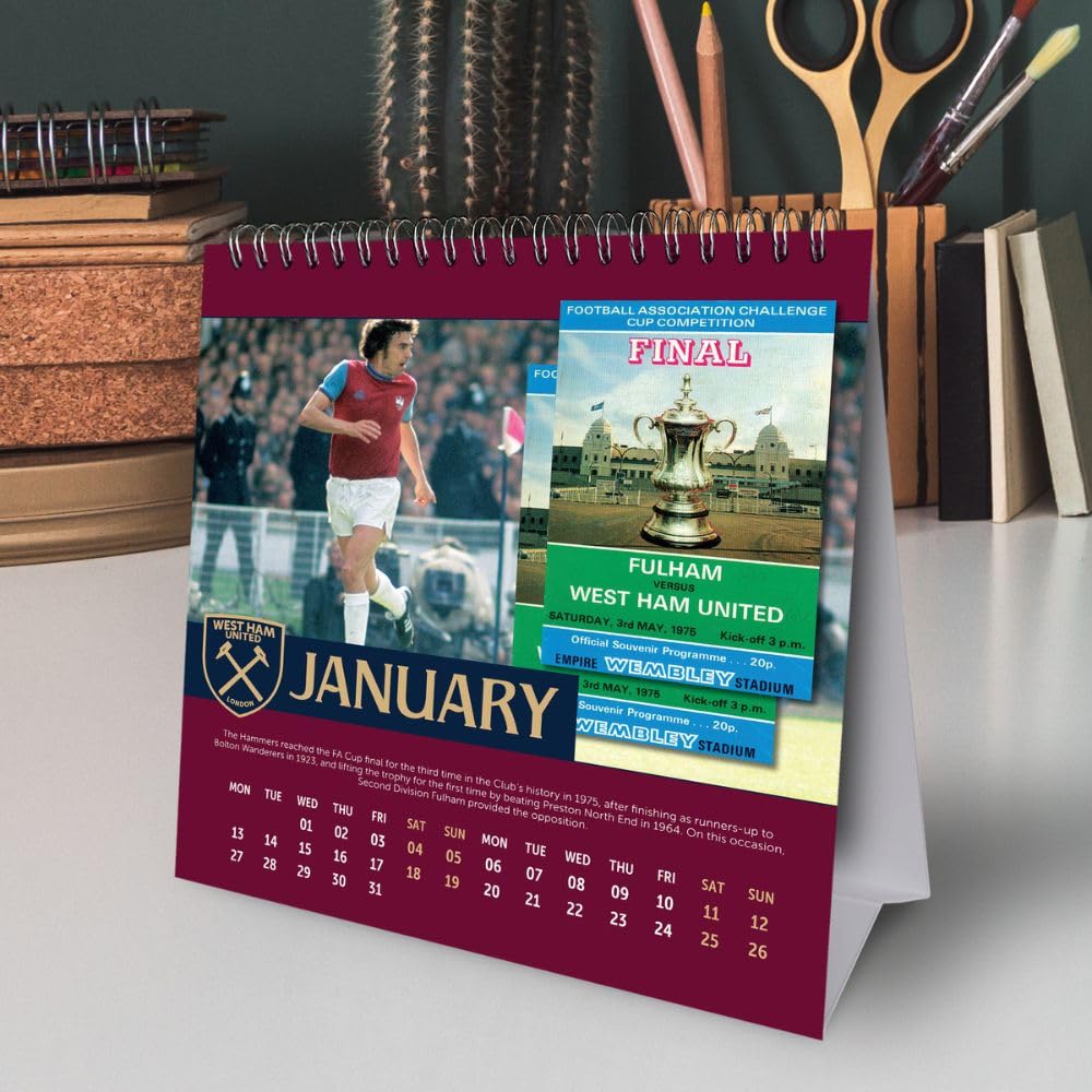 West Ham United FC Desktop 2025 Calendar