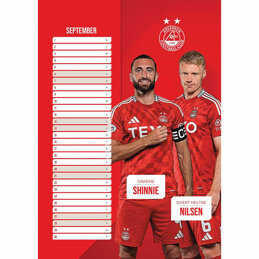 Aberdeen FC A3 2025 Calendar