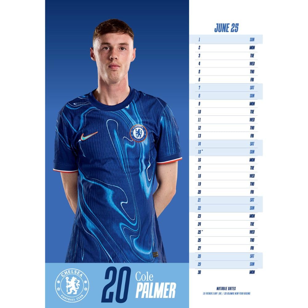 Chelsea FC A3 2025 Calendar