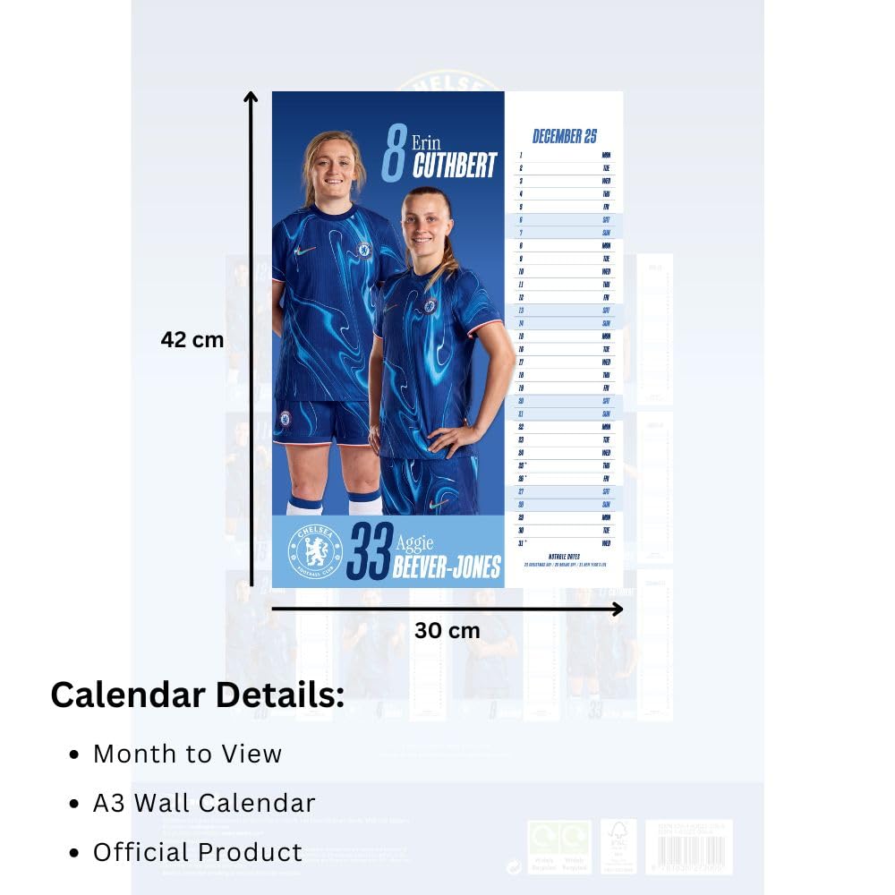 Chelsea WFC A3 2025 Calendar