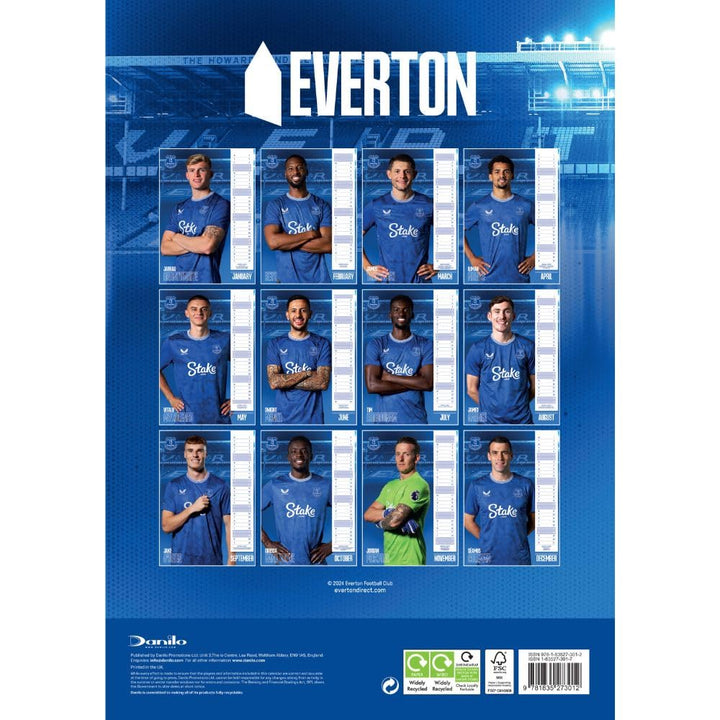 Everton FC A3 2025 Calendar