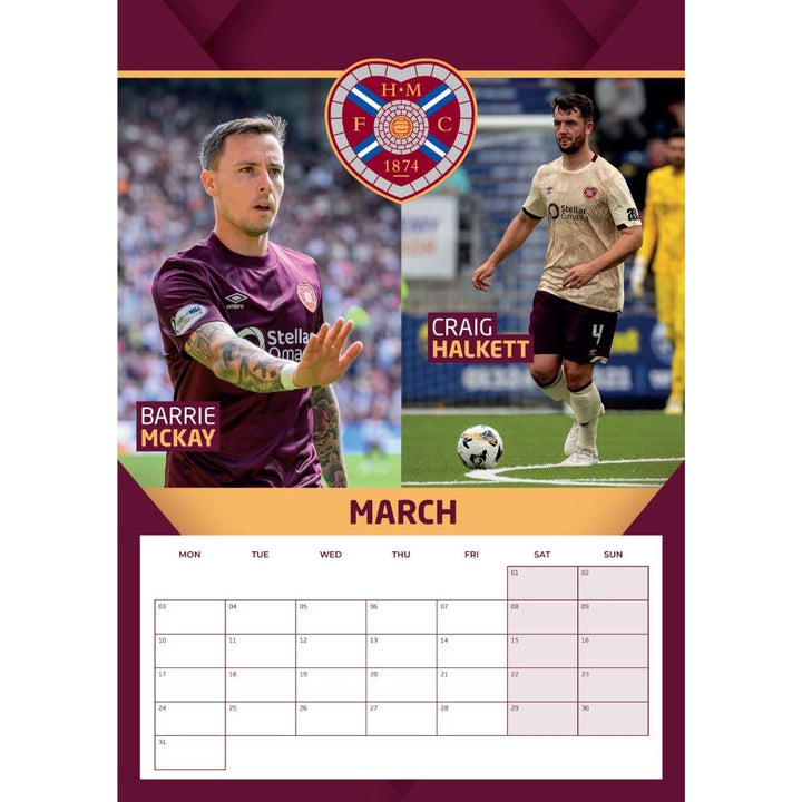 Hearts FC A3 2025 Calendar