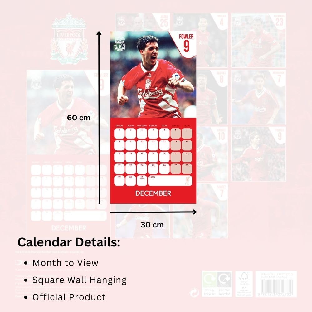 Liverpool FC Legends Square 2025 Calendar