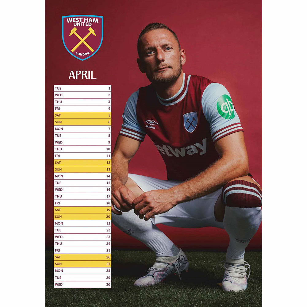 West Ham United FC A3 2025 Calendar