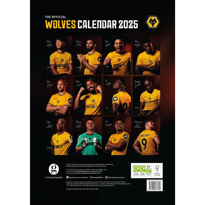 Wolverhampton Wanderers FC A3 2025 Calendar