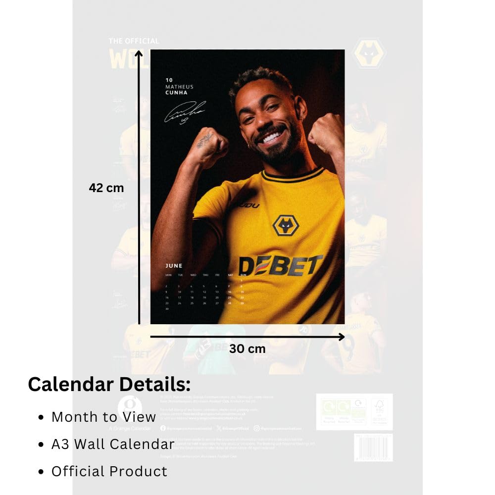 Wolverhampton Wanderers FC A3 2025 Calendar