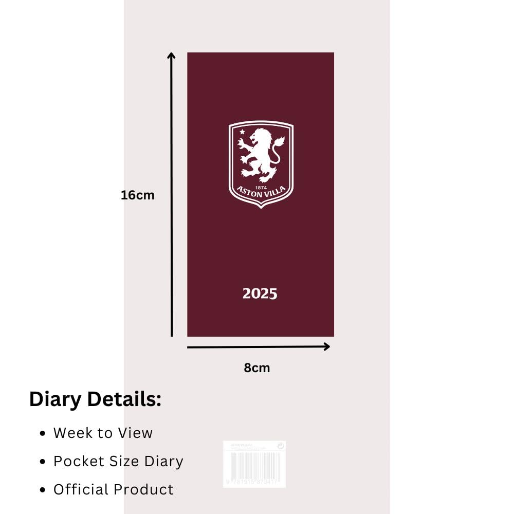 Aston Villa FC Slim 2025 Diary