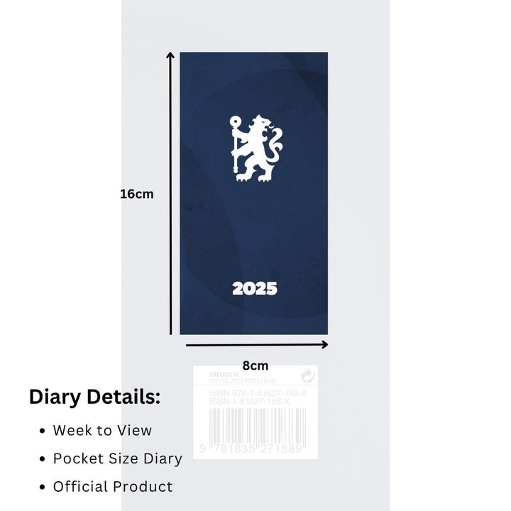 Chelsea FC Slim 2025 Diary