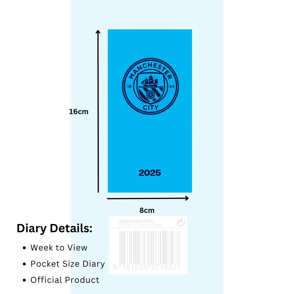 Manchester City FC Slim 2025 Diary