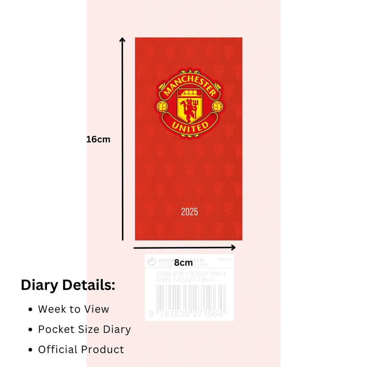 Manchester United FC Slim 2025 Diary