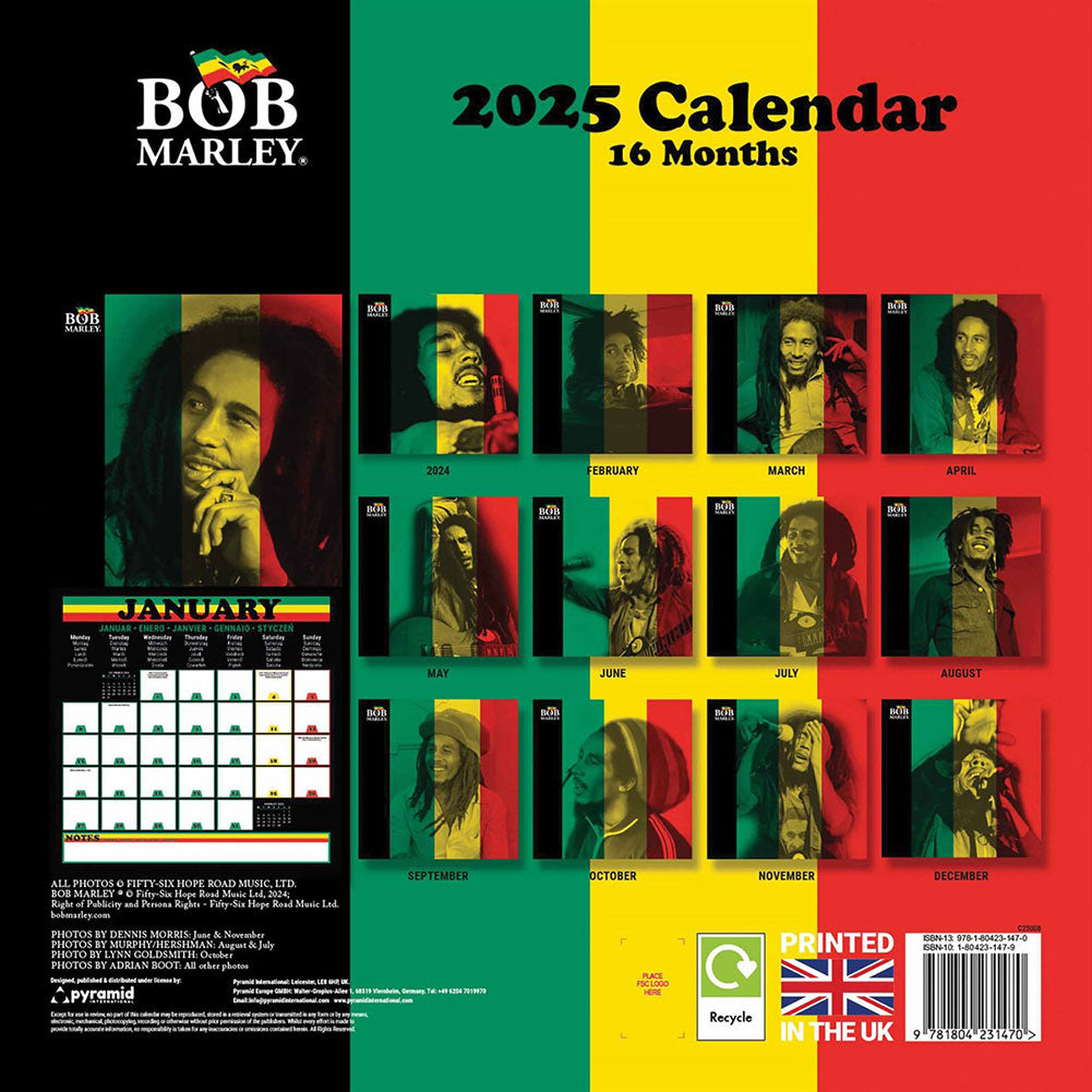 Bob Marley Square 2025 Calendar