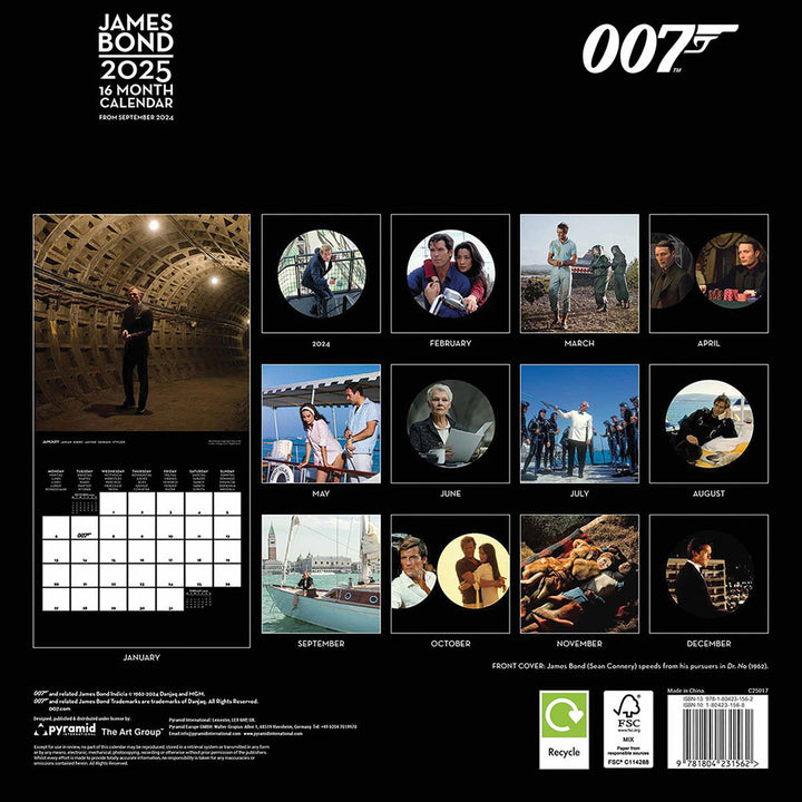 James Bond Square 2025 Calendar