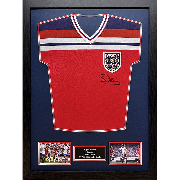 England FA 1982 Bryan Robson Signed Shirt (Framed)