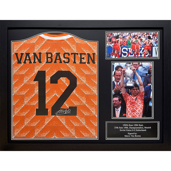Marco Van Basten Netherlands Retro Signed Shirt (Framed)