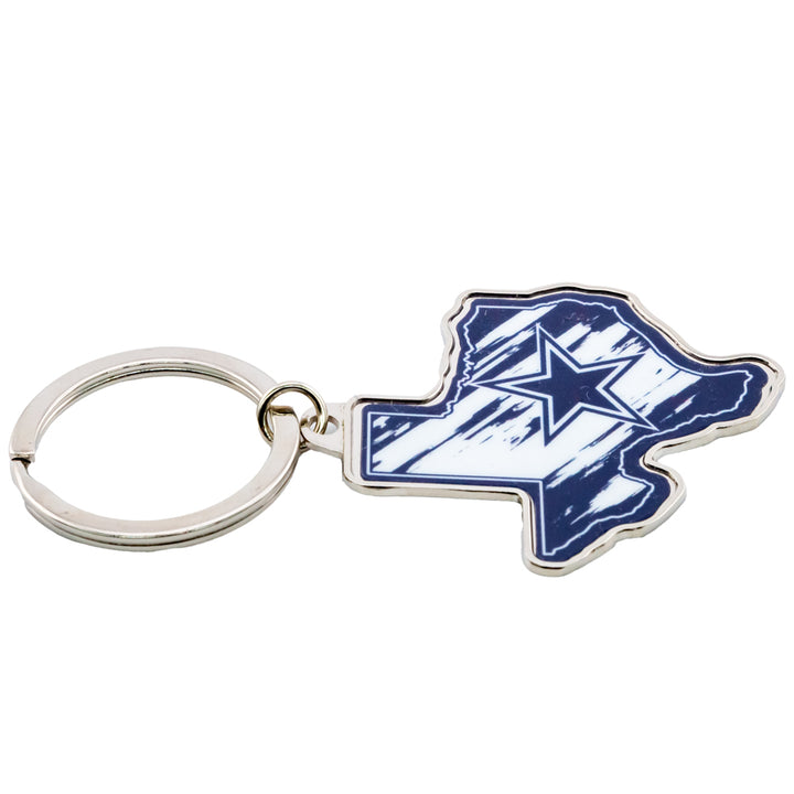 Dallas Cowboys State Shape Keyring