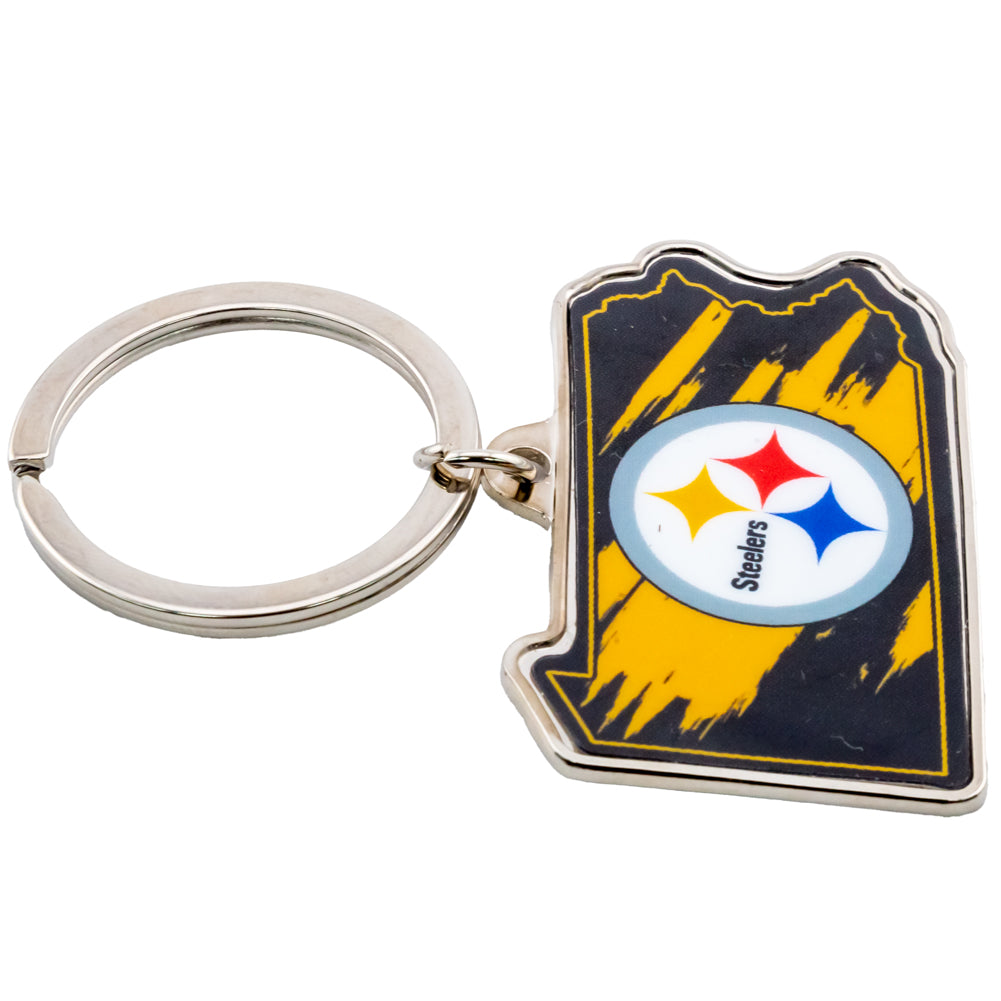 Pittsburgh Steelers State Shape Keyring