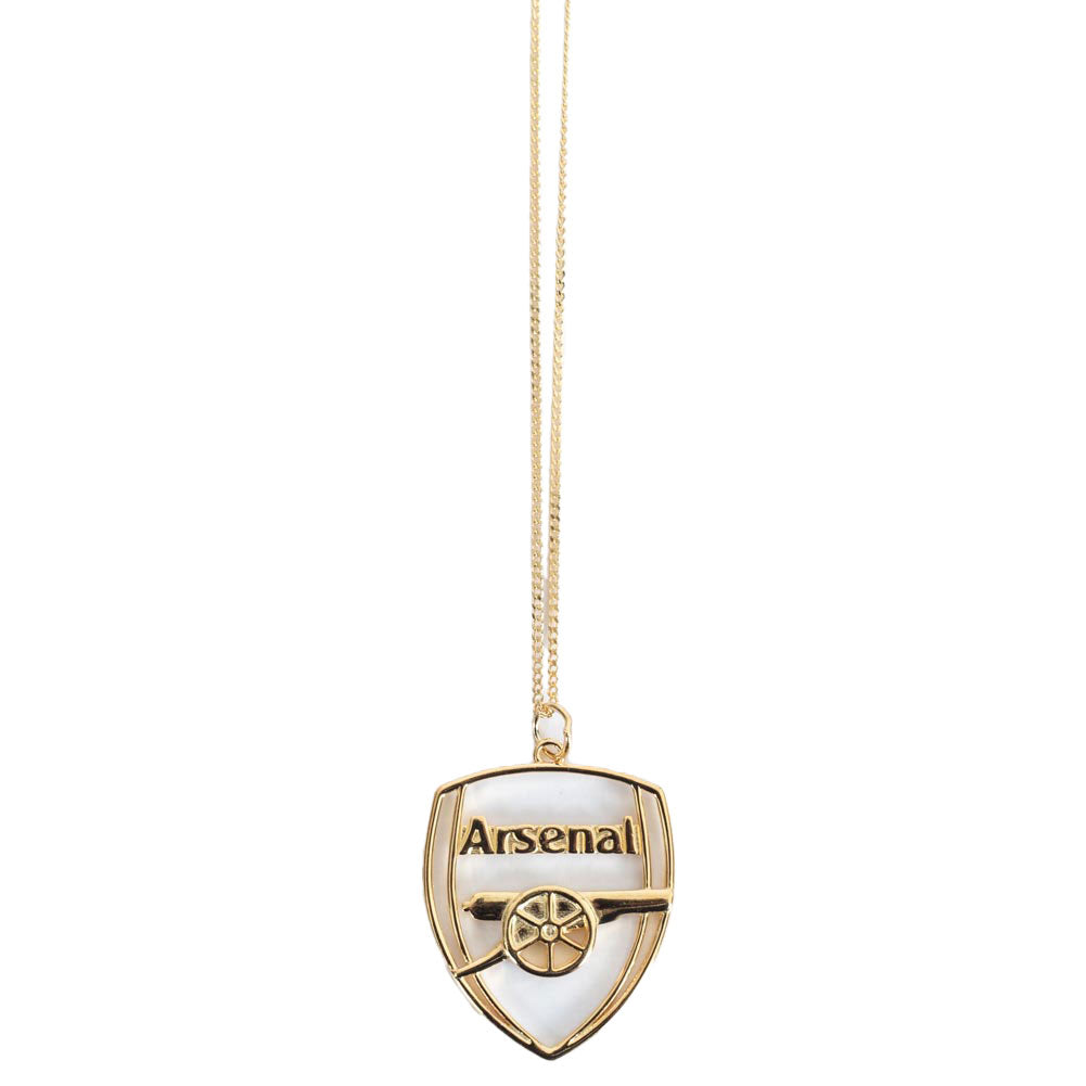 Official Arsenal FC 18ct Gold Plated on Silver Crest Pendant & Chain