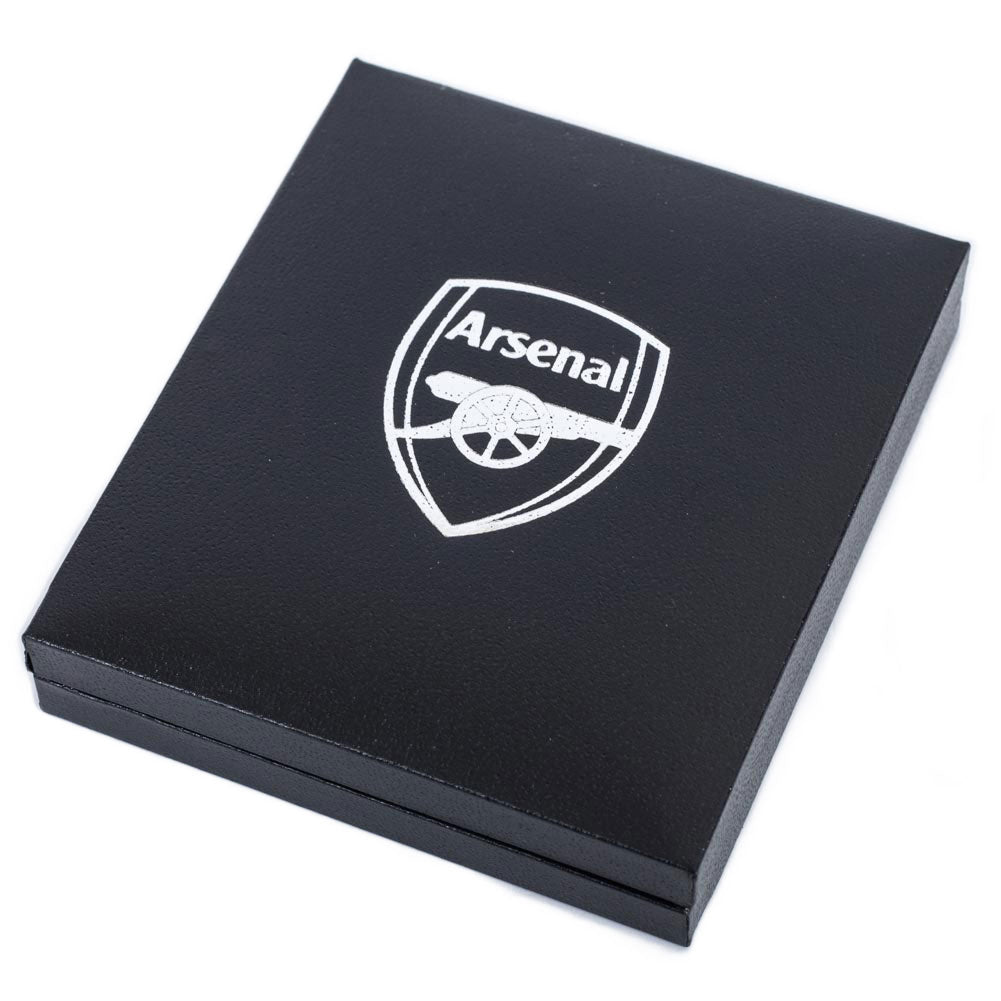 Official Arsenal FC 18ct Gold Plated on Silver Crest Pendant & Chain