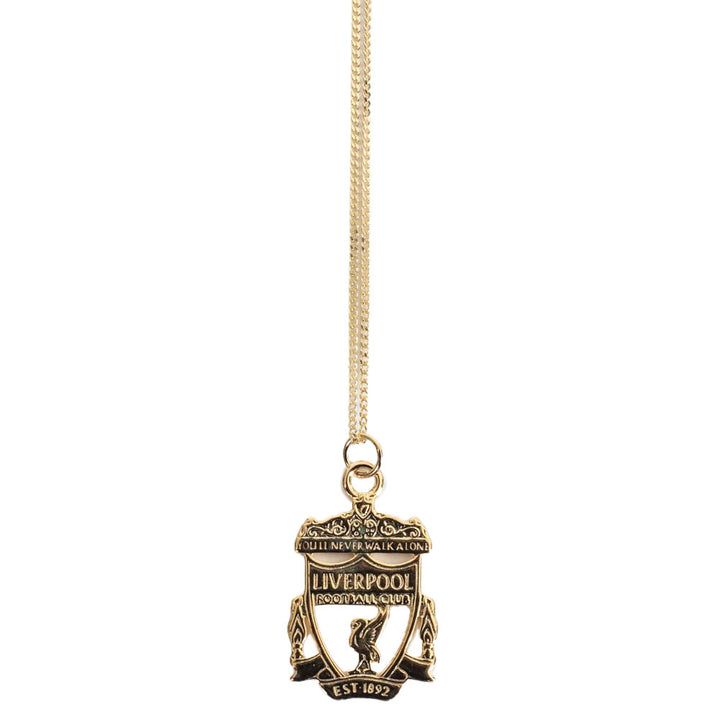Official Liverpool FC 18ct Gold Plated on Silver Crest Pendant & Chain