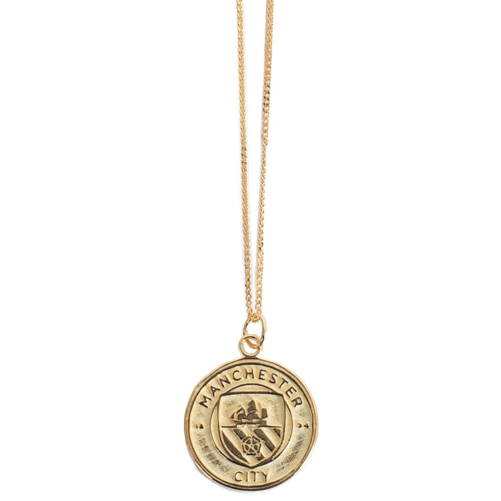 Official Manchester City FC 18ct Gold Plated on Silver Pendant & Chain