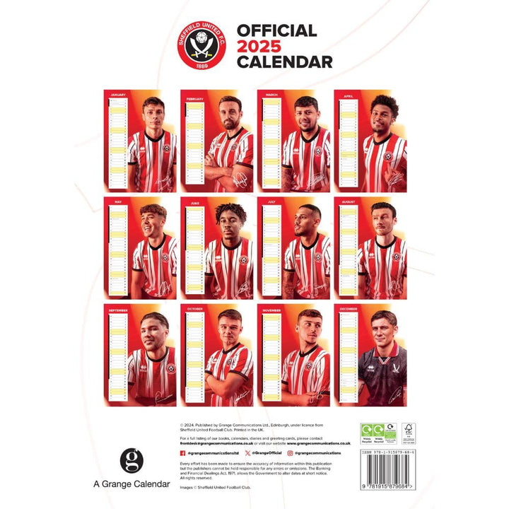 Sheffield United FC A3 2025 Calendar