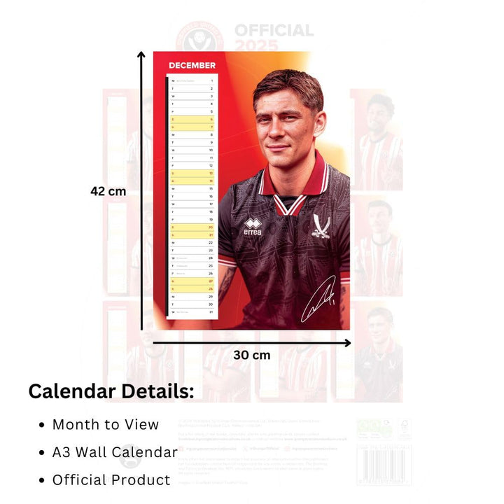 Sheffield United FC A3 2025 Calendar