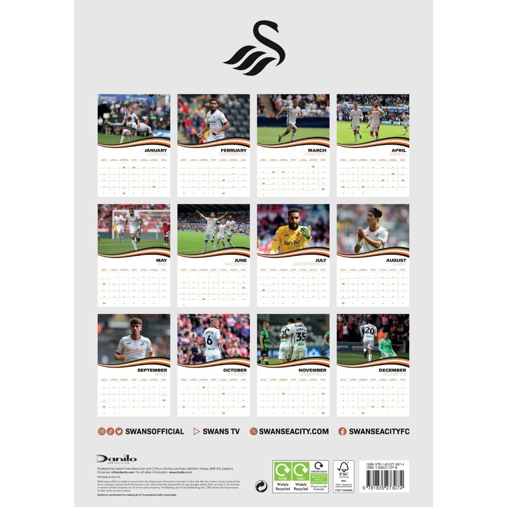 Swansea City AFC A3 2025 Calendar