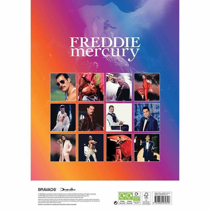 Freddie Mercury A3 2025 Calendar