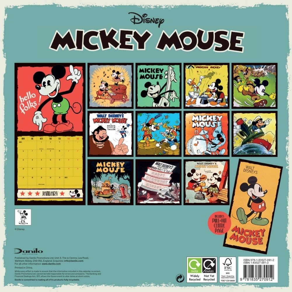 Mickey Classic 90th Anniversary Square 2025 Calendar