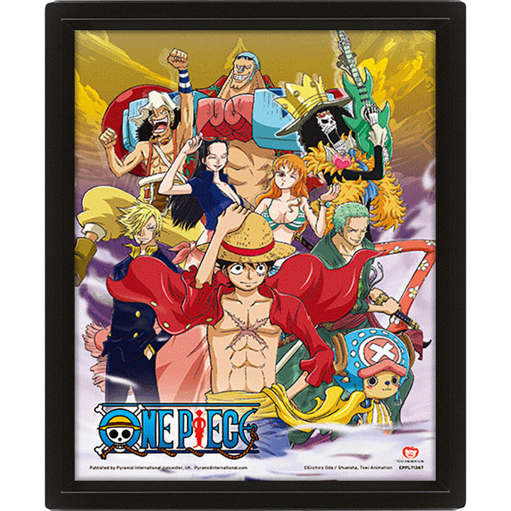 One Piece Framed Straw Hat Crew 3D Picture