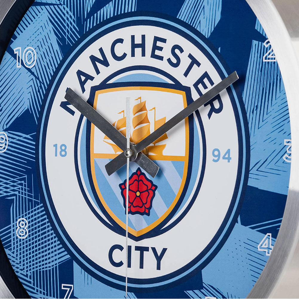 Manchester City Metal Wall Clock