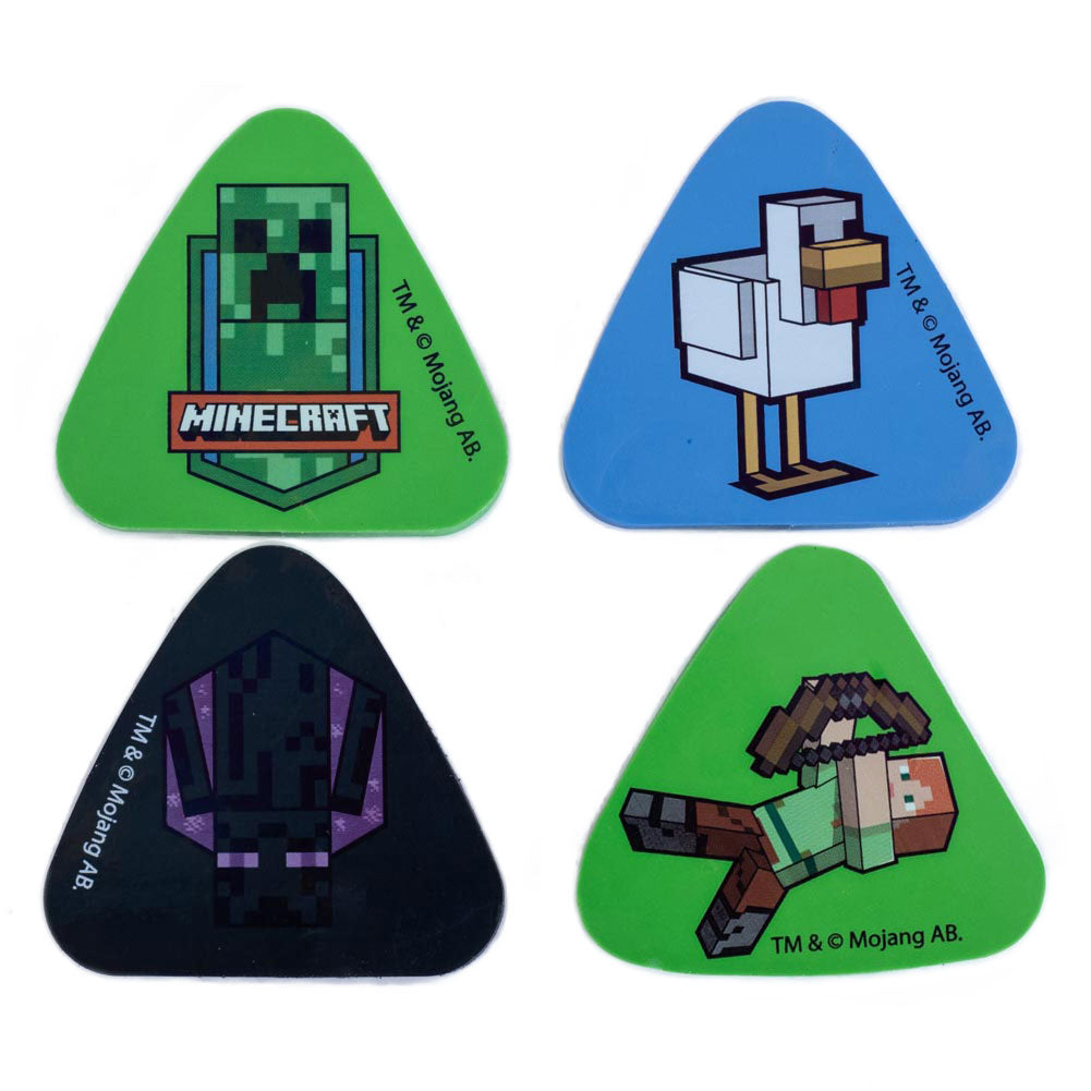 Official Minecraft Eraser Set 4 Pack